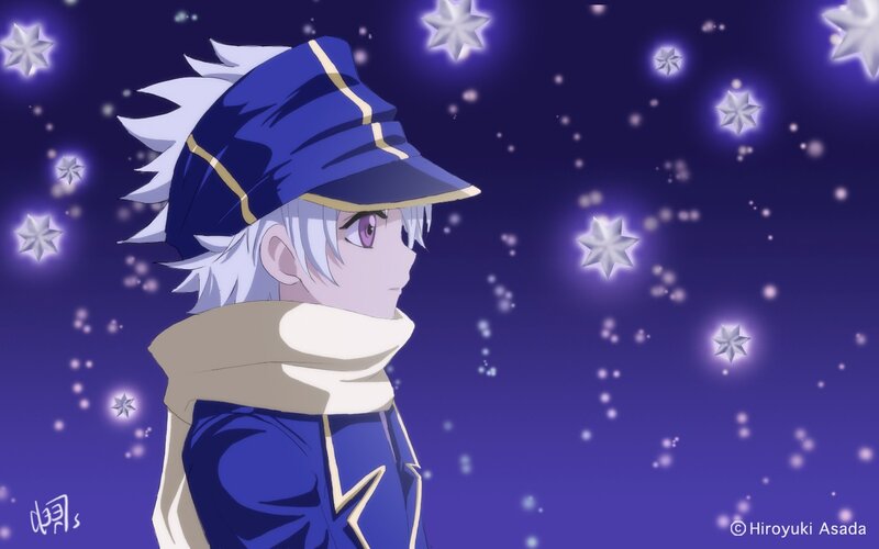 Anime Character in Winter — Purple, Serene