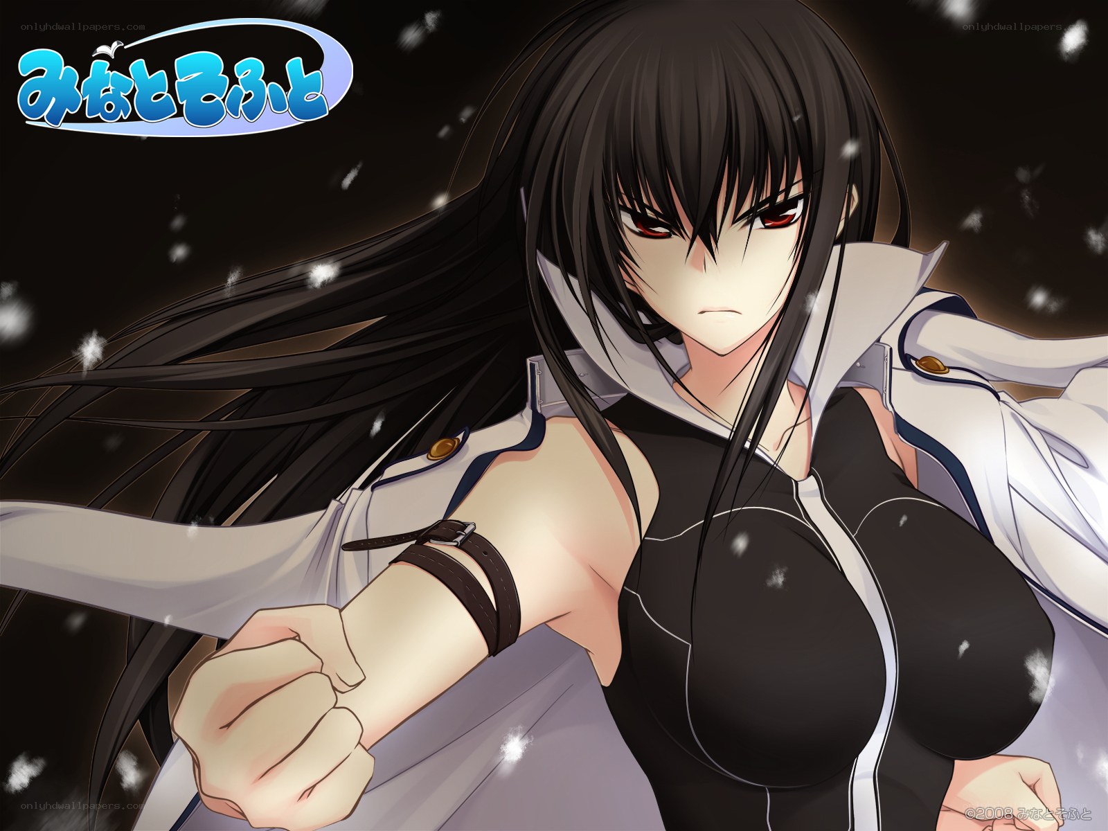 Anime character in winter scene