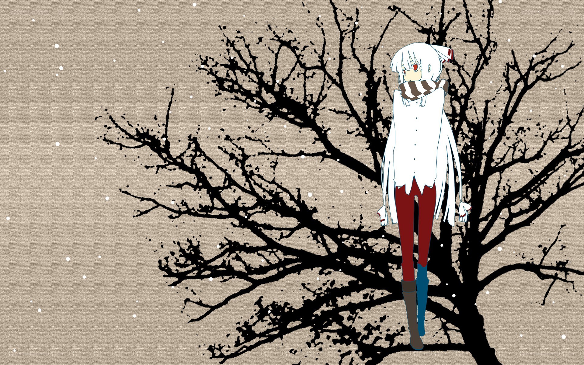 anime character in winter scene