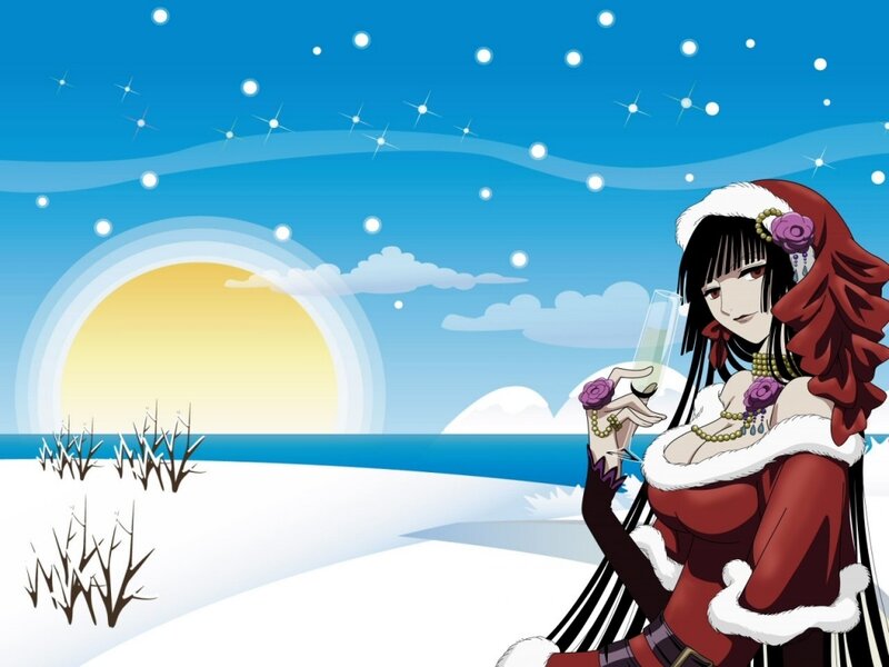 anime character in winter scene