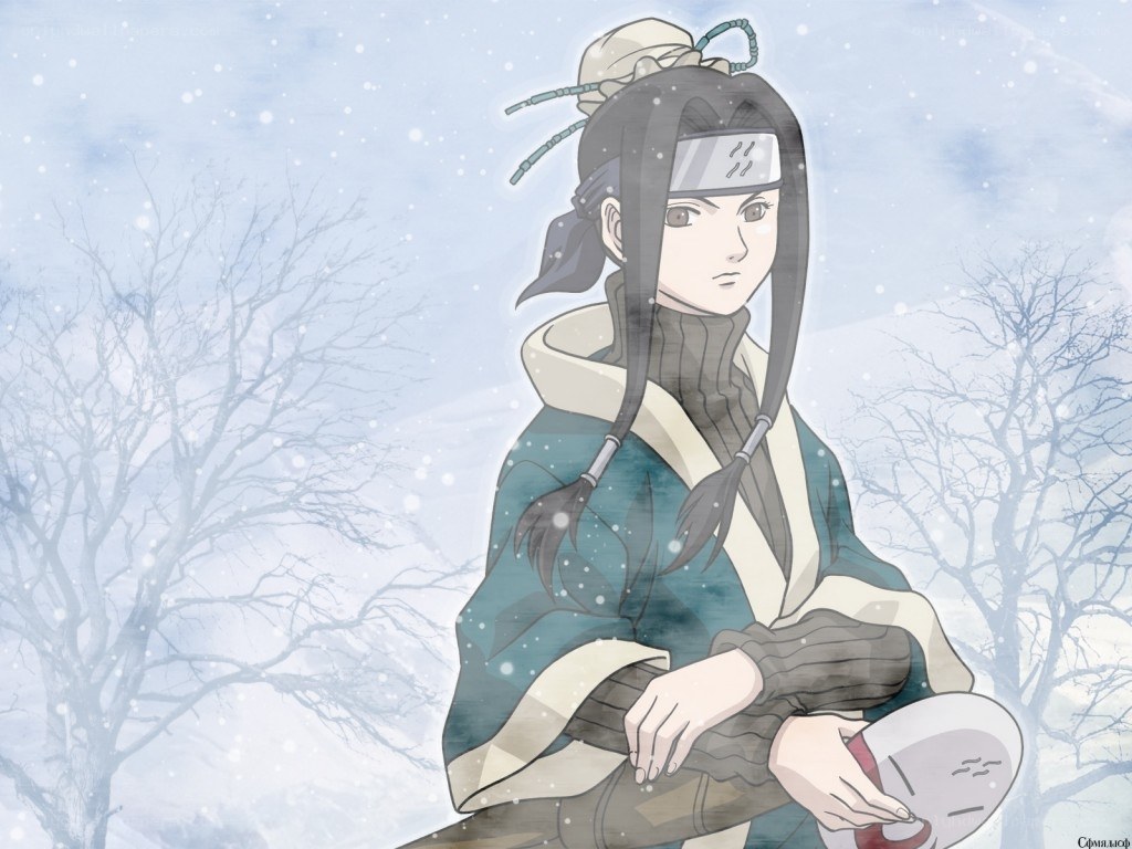 Anime character in winter snow