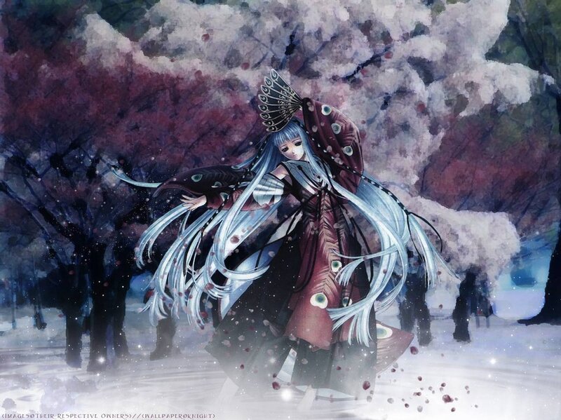 Anime Character in Winter — White