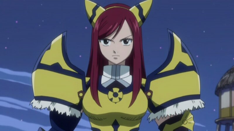 anime character in yellow armor