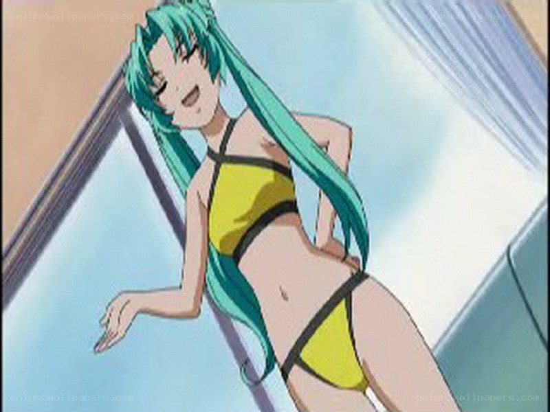 anime character in yellow bikini