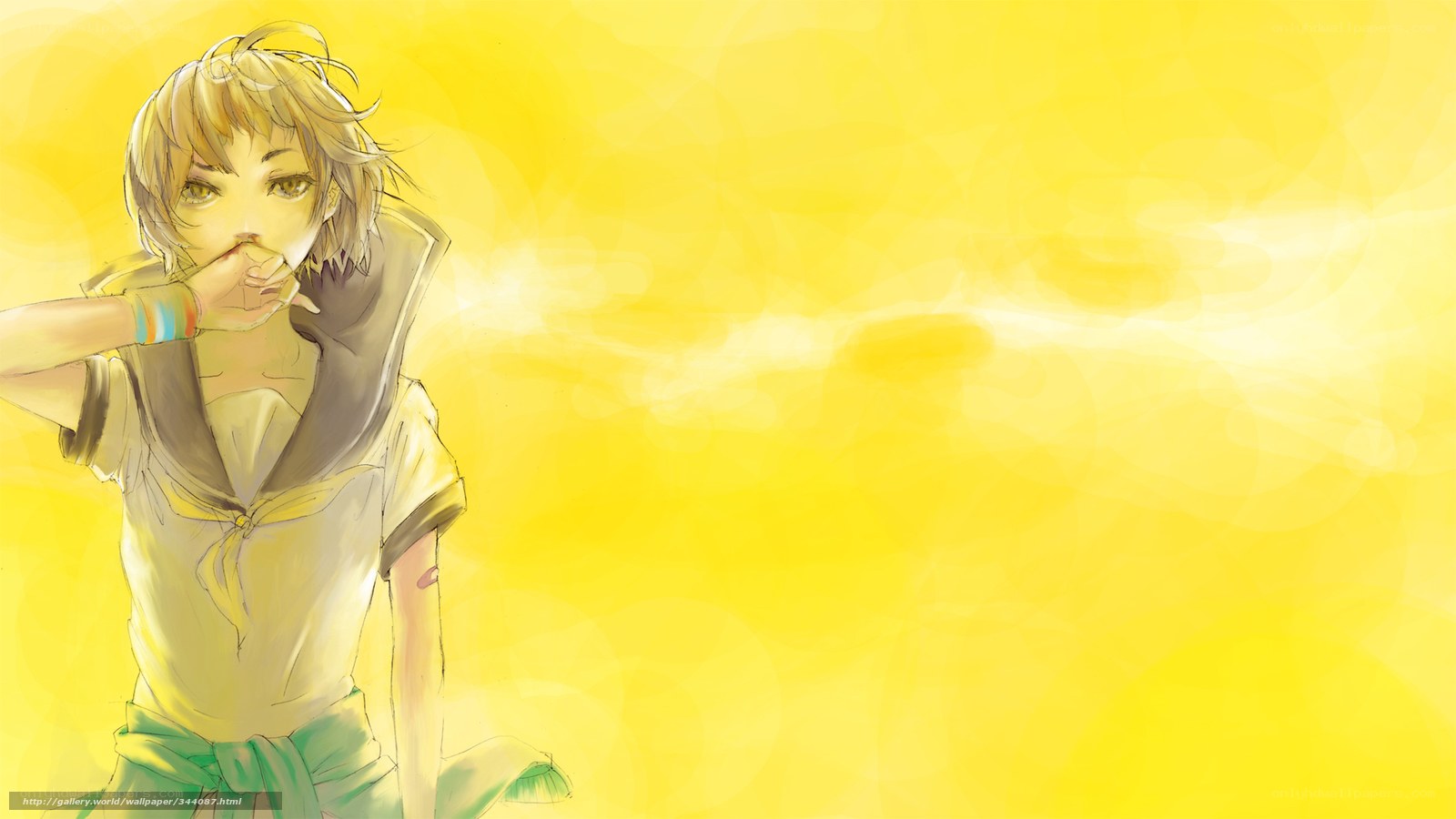 anime character in yellow light