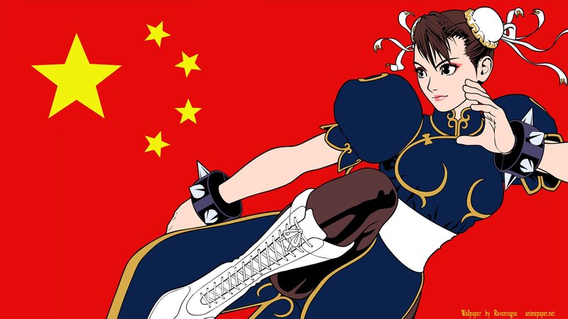 Anime Character Kicking — Red, Dynamic