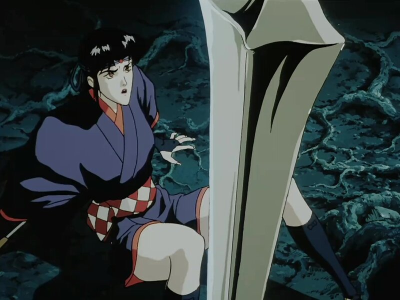 Anime Character Kneeling — Blue