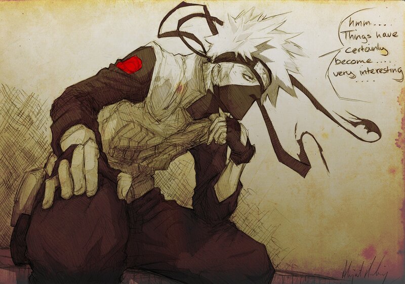 Anime Character Kneeling — Brown, Contemplative