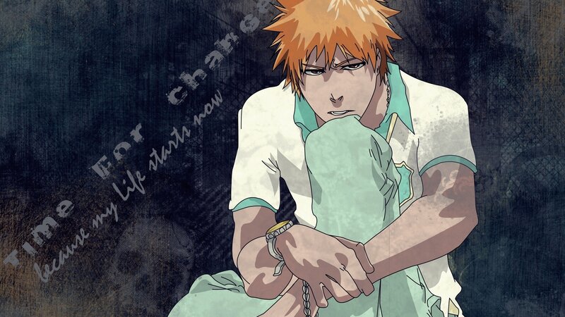 Anime Character Kneeling — Orange