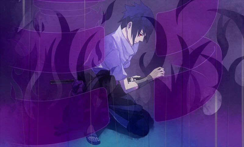 Anime Character Kneeling — Purple