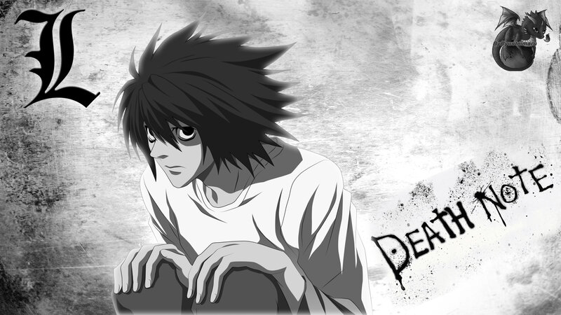 Anime Character L — Black, Dramatic, Manga, Dragon