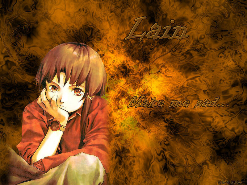 Anime character Lain sad