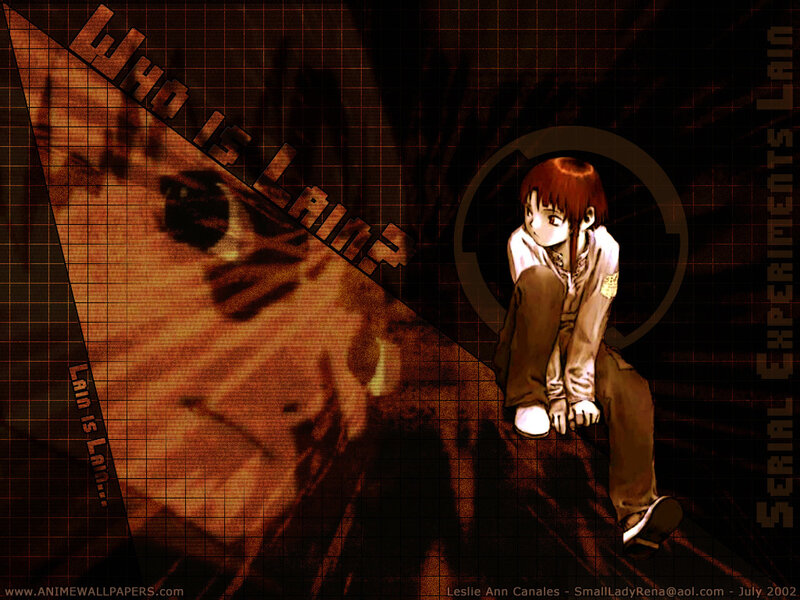 Anime character Lain with text