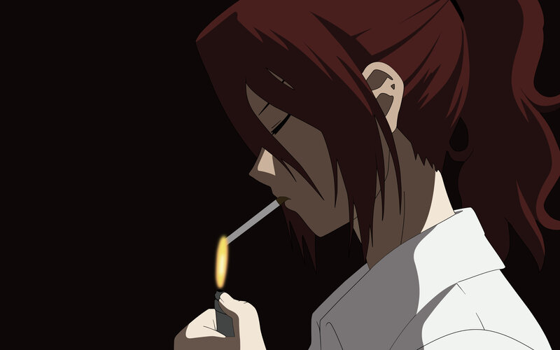 anime character lighting cigarette