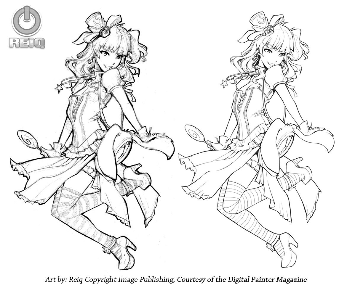 anime character line art