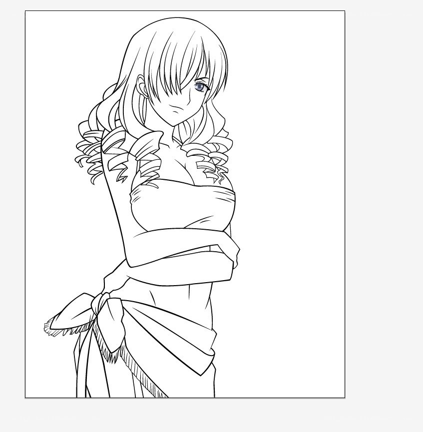 anime character line art