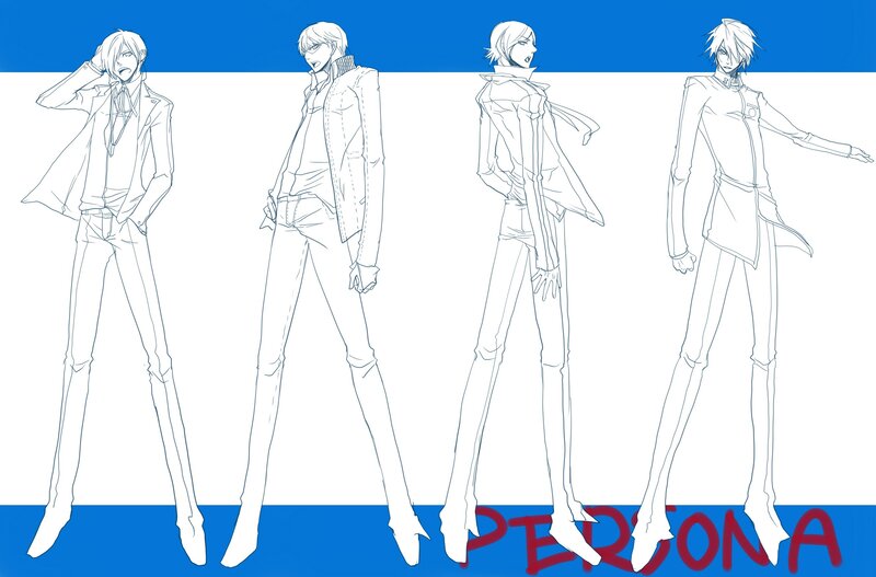 Anime Character Line Art — Blue