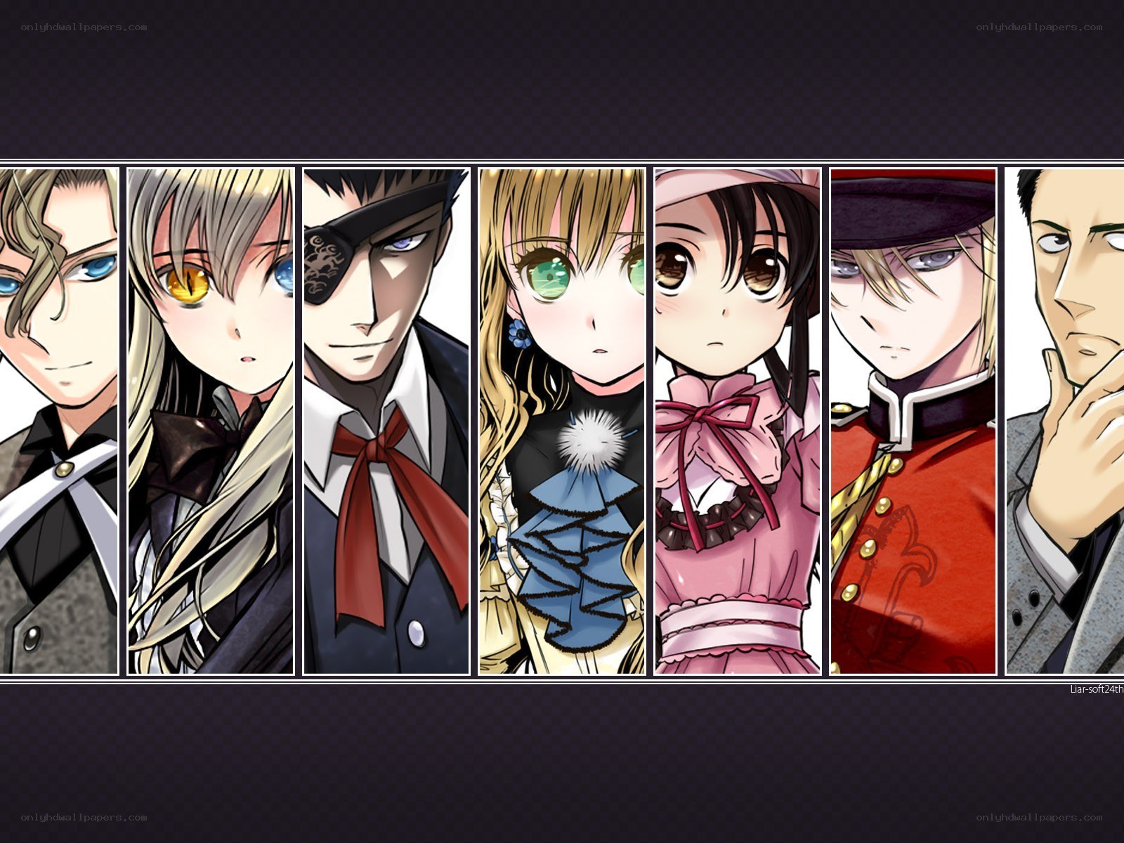 anime character lineup collage