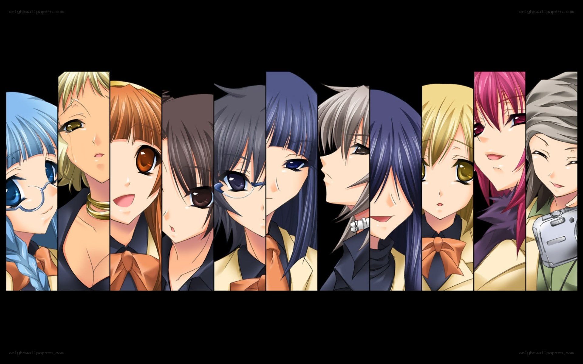 anime character lineup collage
