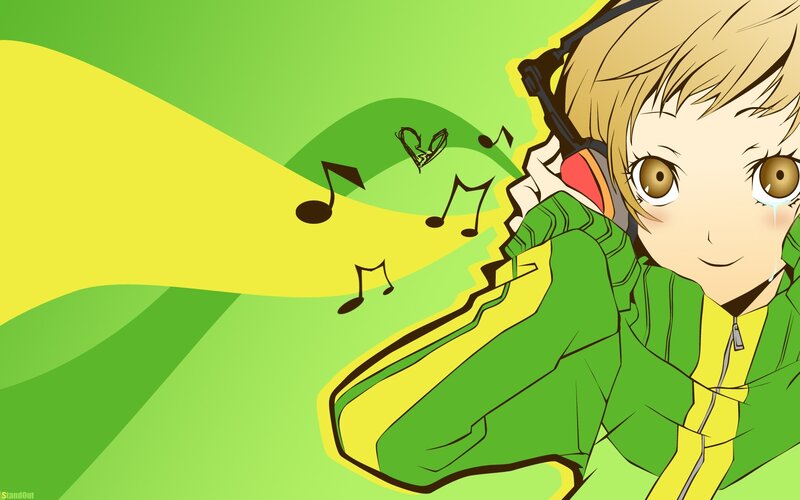anime character listening to music
