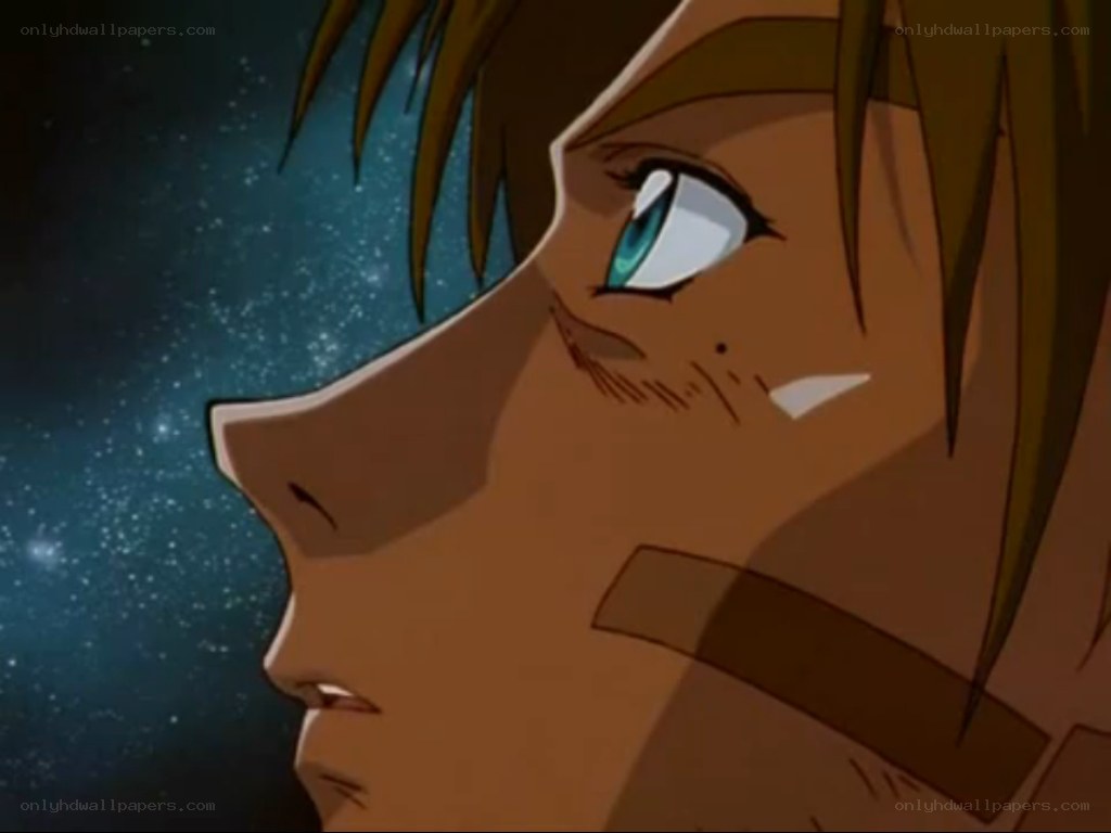 anime character looking at stars