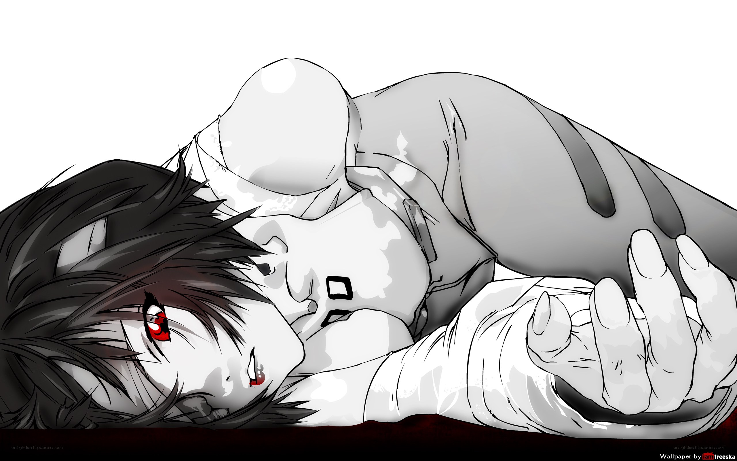 anime character lying down