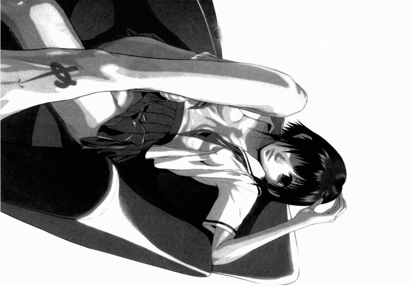 anime character lying down