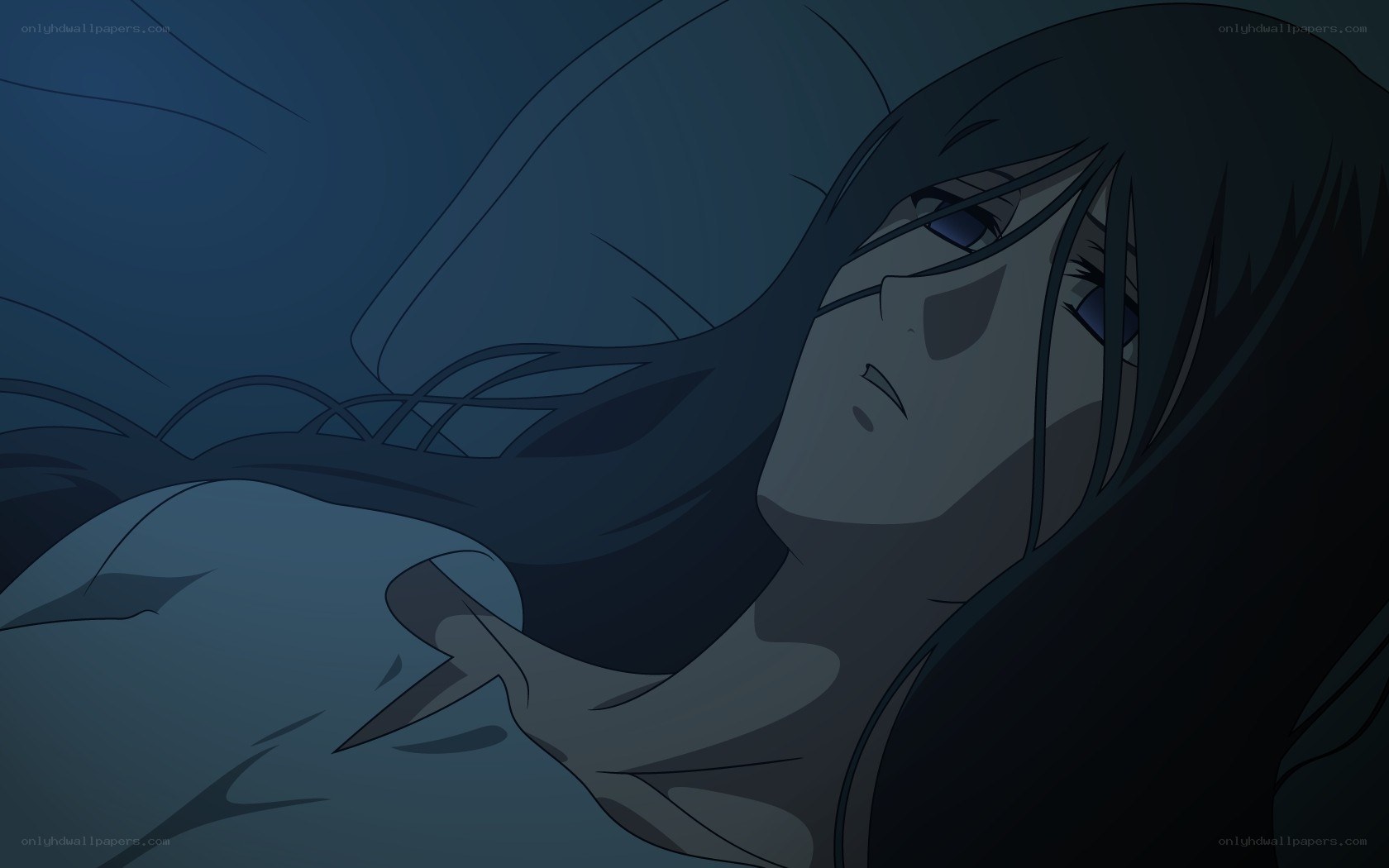 anime character lying down