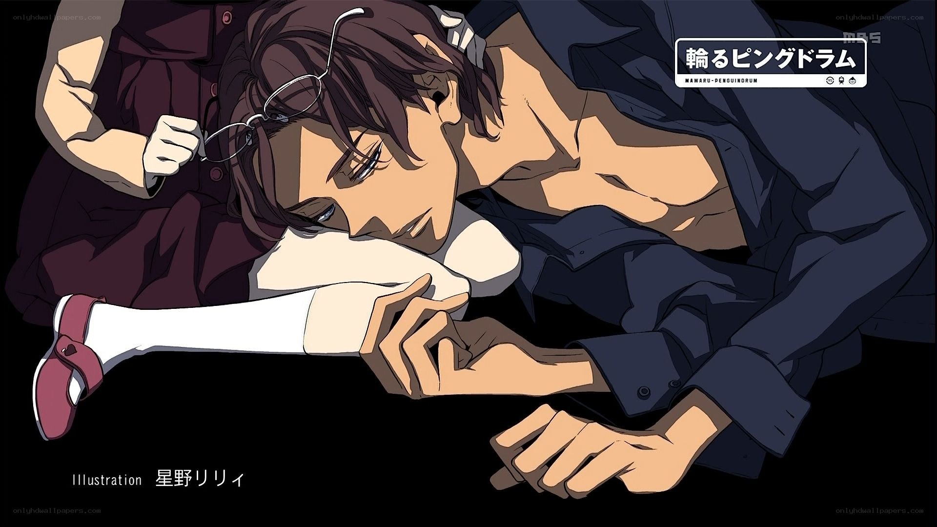 Anime character lying down