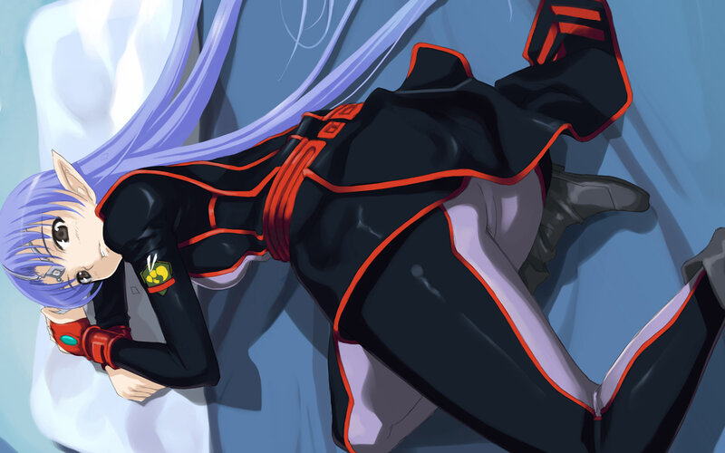 Anime Character Lying Down — Blue, Calm, Long Hair