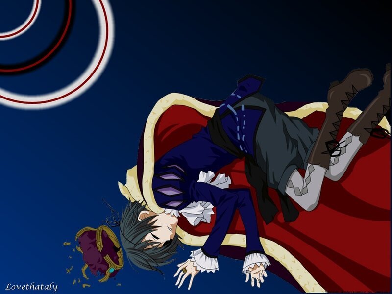 Anime Character Lying Down — Blue, Dramatic, Night