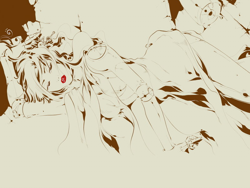 Anime Character Lying Down — Brown, Dramatic