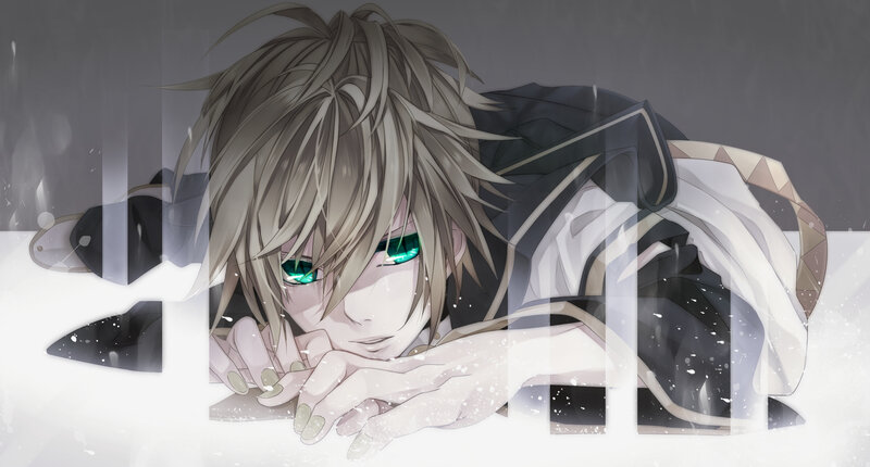 Anime Character Lying Down — Gray, Dramatic