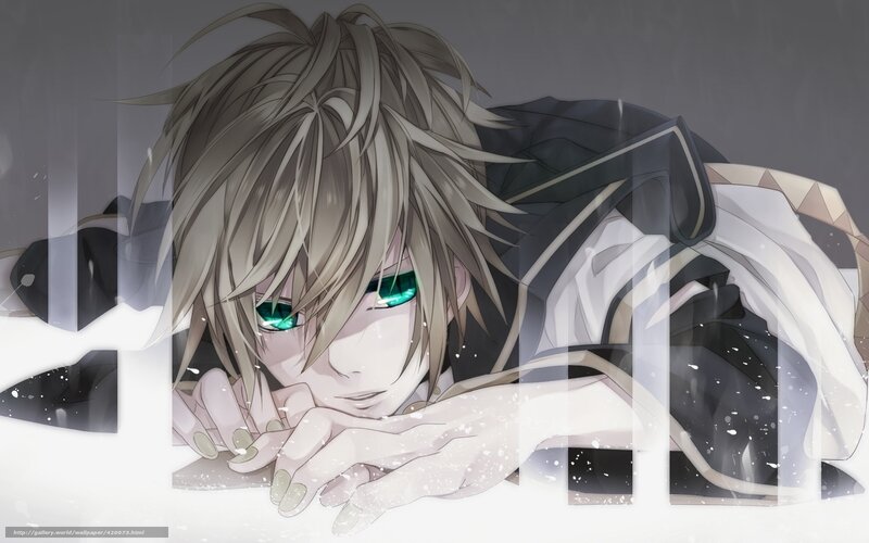 Anime Character Lying Down — Gray, Dramatic, Winter, Digital Art