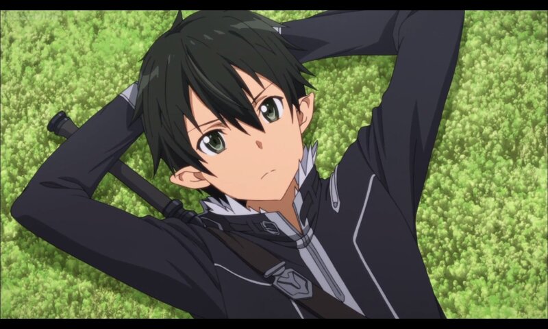 Anime Character Lying Down — Green, Calm