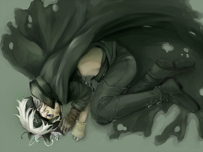 Anime Character Lying Down — Green, Dramatic, Digital Art