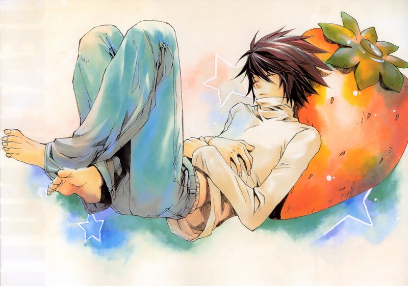 Anime Character Lying Down — Orange, Dreamy