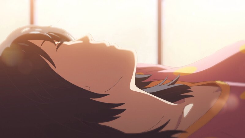 Anime Character Lying Down — Pink, Serene, Morning