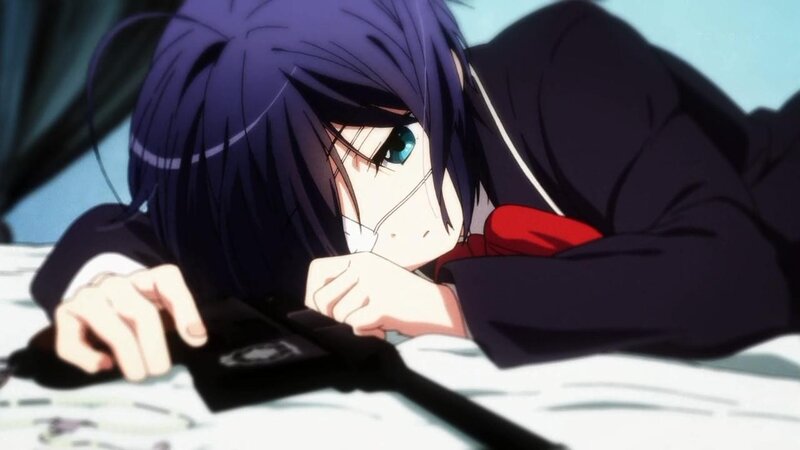 Anime Character Lying Down — Purple, Calm, Bed