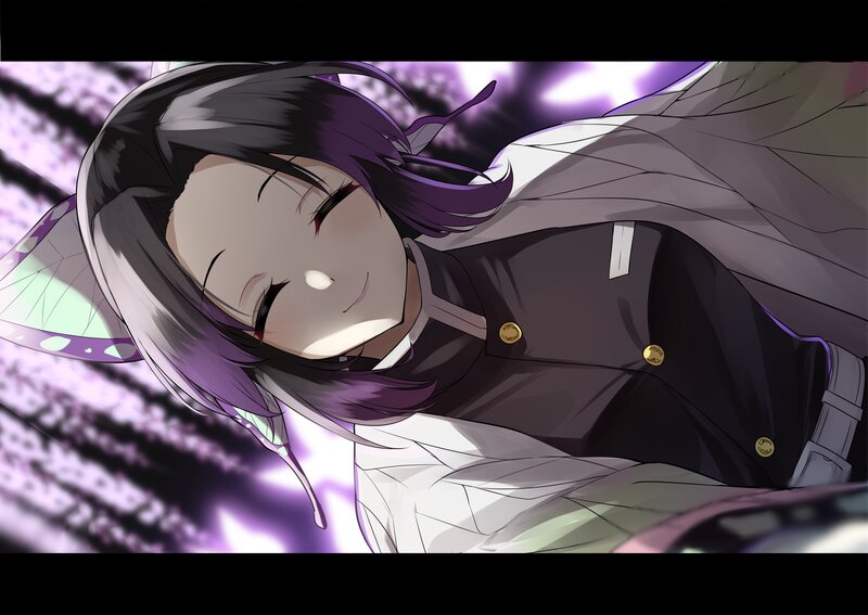 Anime Character Lying Down — Purple, Calm