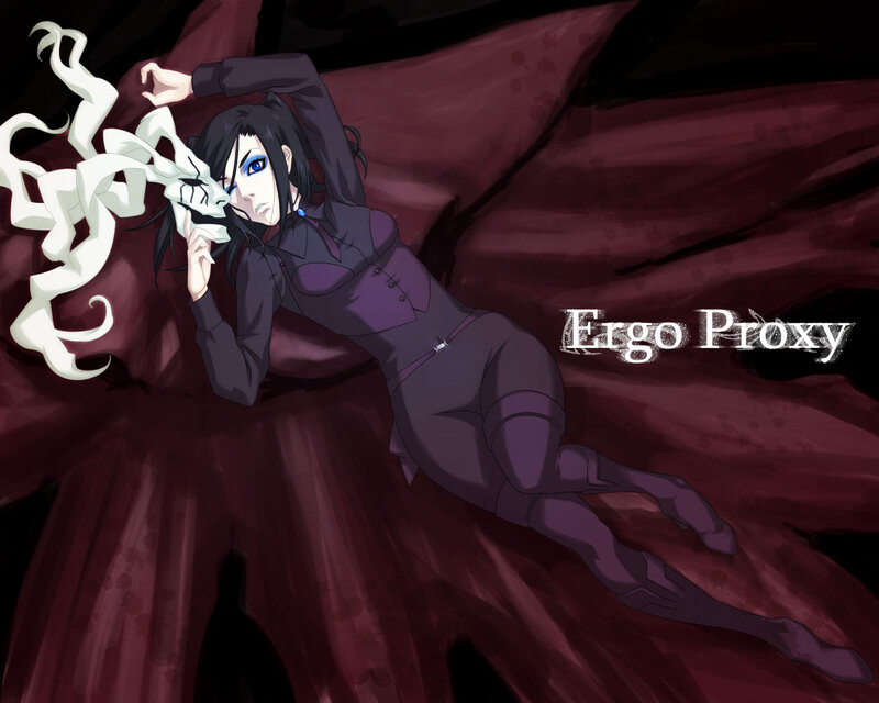 Anime Character Lying Down — Purple, Dramatic, Digital Art, White Mask
