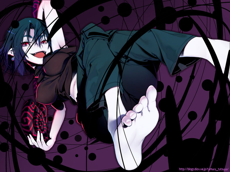 Anime Character Lying Down — Purple, Dramatic, Manga, Foot, Web Pattern