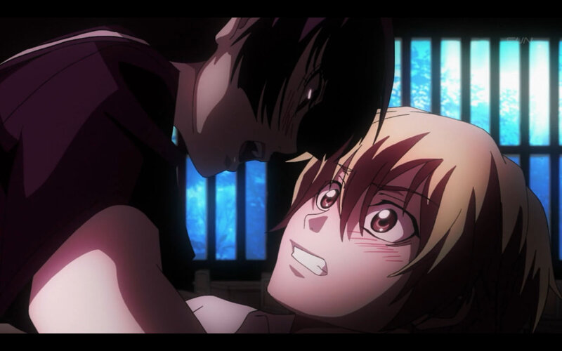 Anime Character Lying Down — Purple, Dramatic, Night, Window