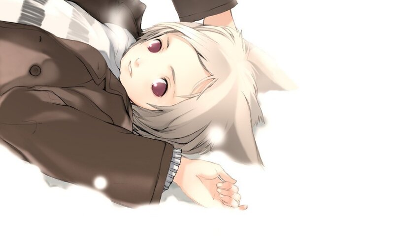 Anime Character Lying Down — White, Calm, Manga, Coat
