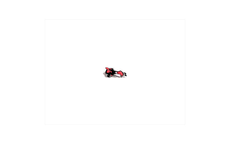 Anime Character Lying Down — White, Neutral