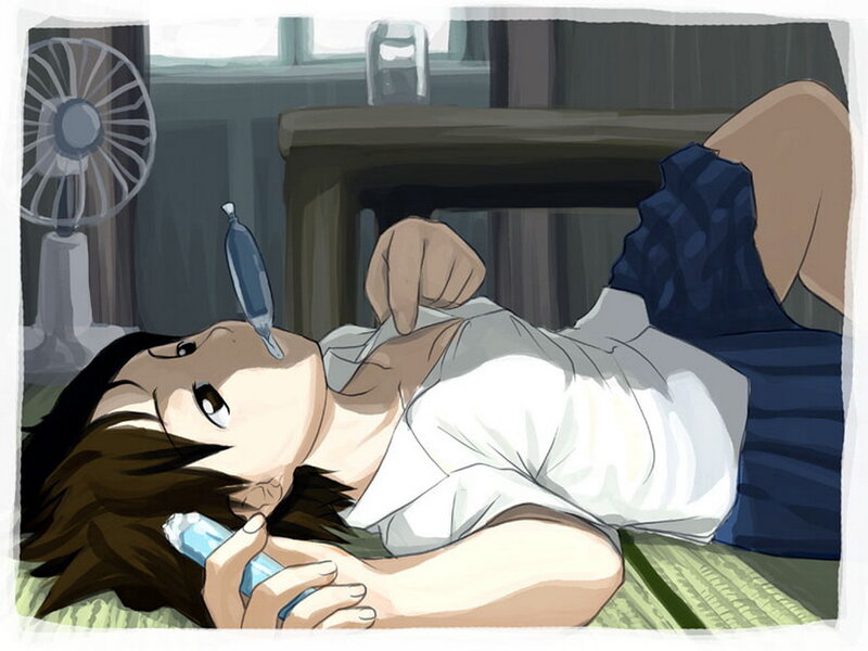 Anime Character Lying Down — White, Restful