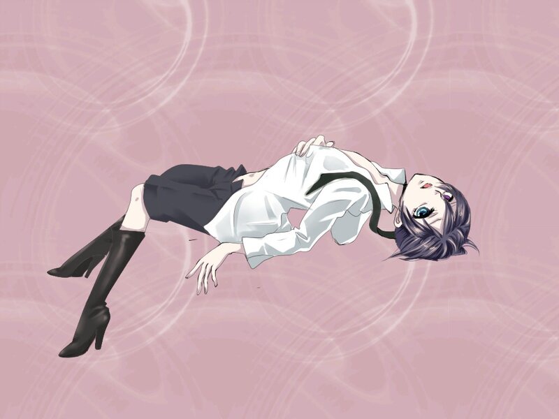 anime character lying on back