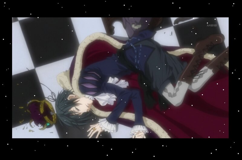 Anime character lying on floor