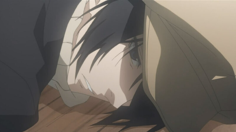 anime character lying on floor