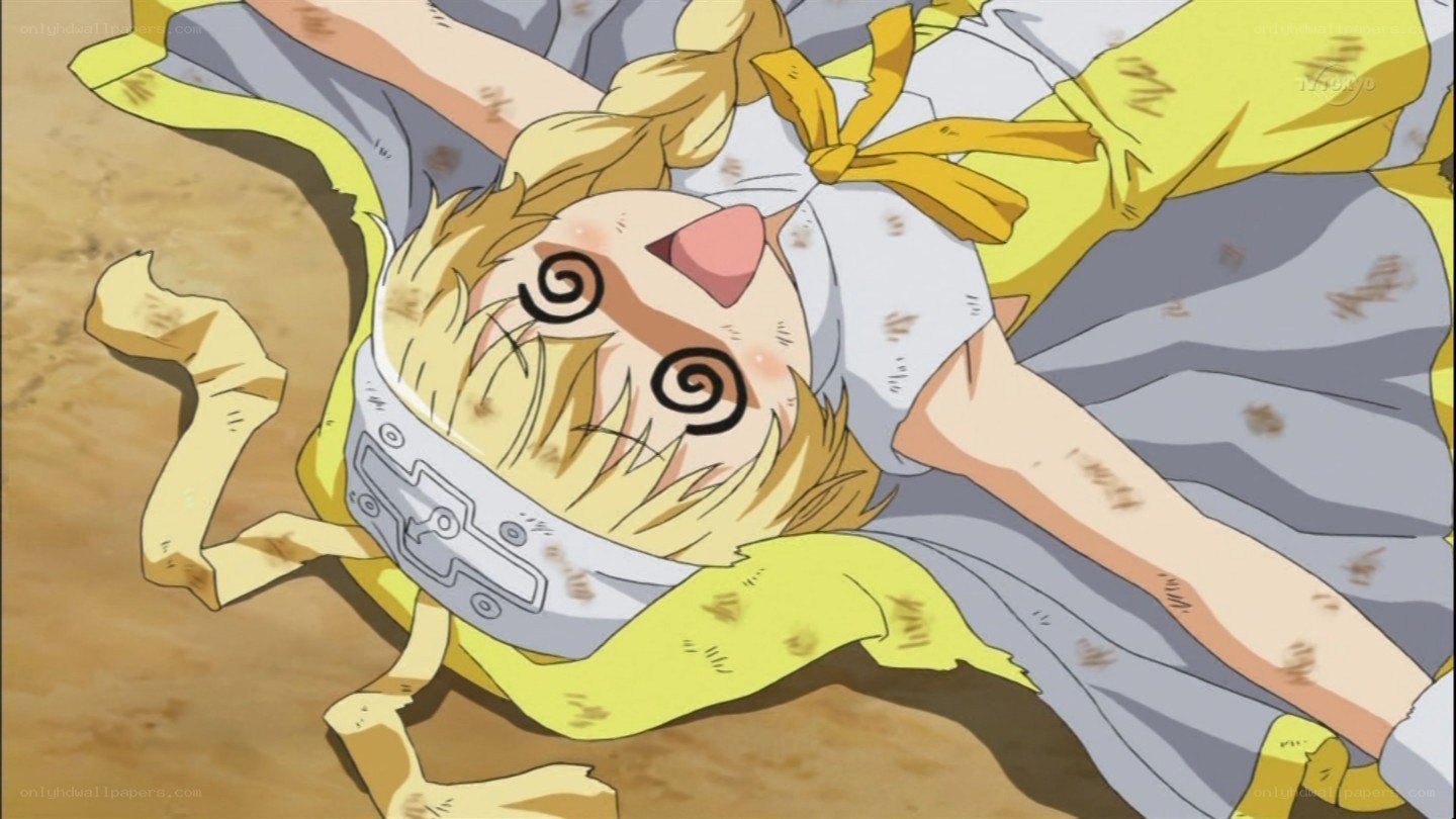 Anime character lying on ground